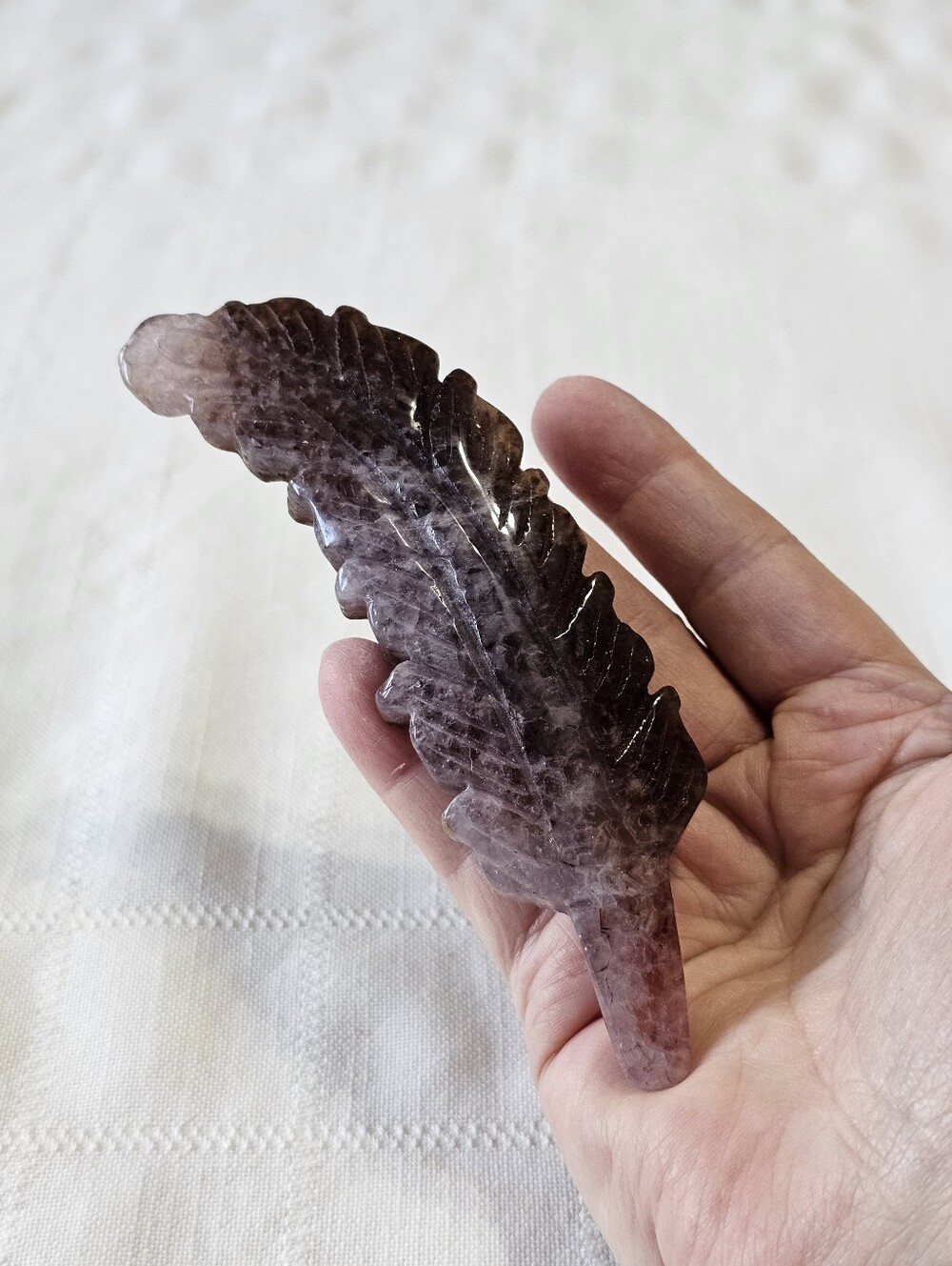 Amethyst/Agate Carved Leaf